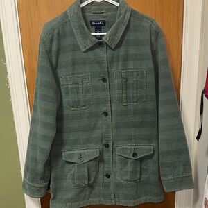 Denim&Co Olive Checkered Corduroy Jacket